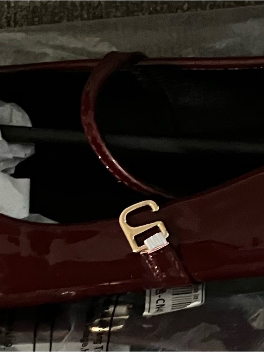 Dream Pairs Burgundy Patent Ballet Flats with Gold Accent